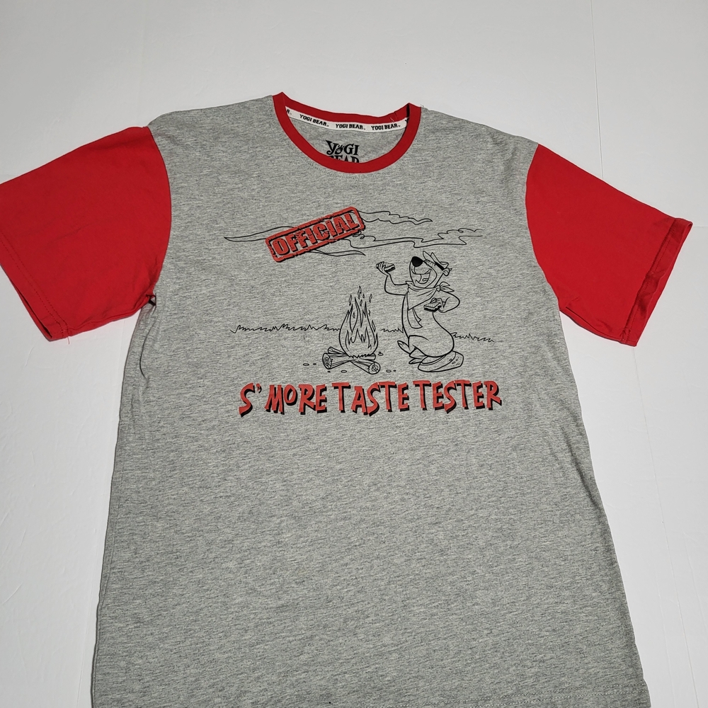 (#13) Yogi Bear S'more Tester Tee - Gray and Red Youth XL
